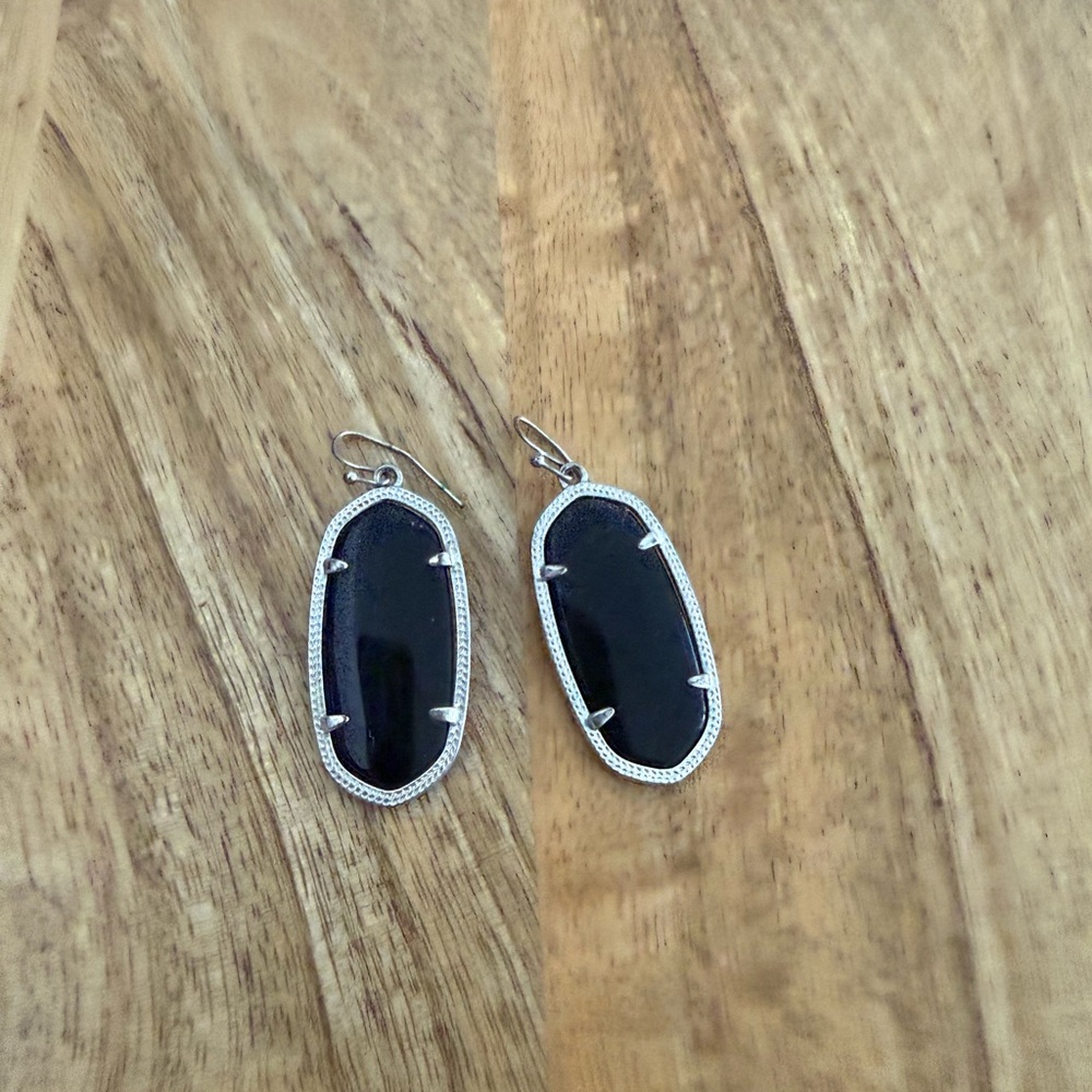 Kendra Scott Black and Silver Statement Earrings